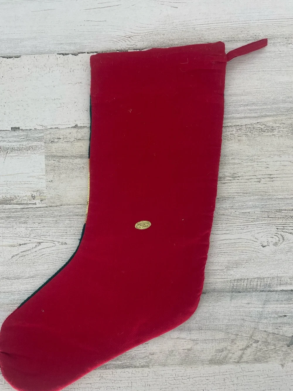 Vintage Needlepoint Christmas Stocking Angel Metallic Star Beads Beaded Tapestry